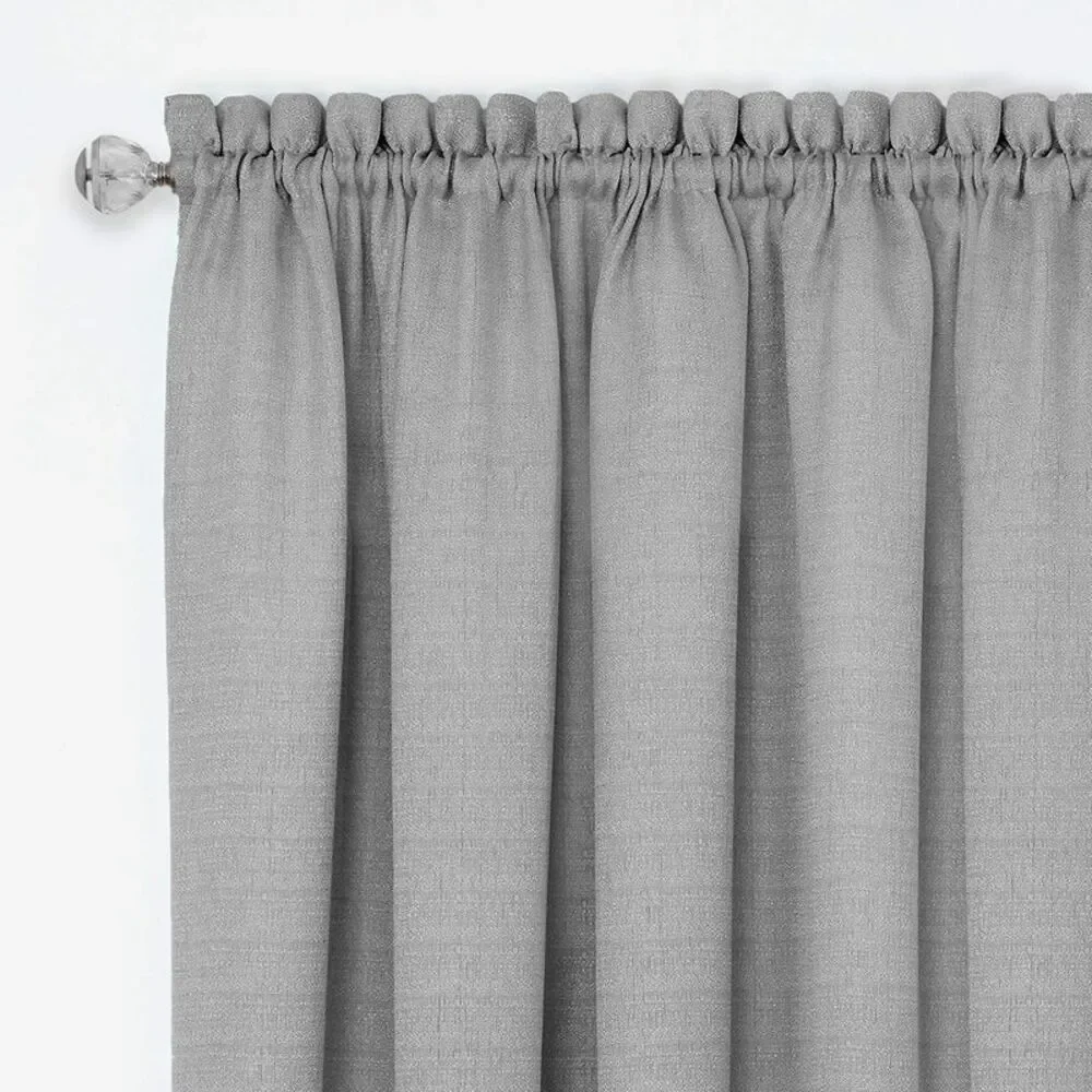 Woven Trends Two-Tone Window Curtain Tier Pair & Valance Set, Double Layer Small